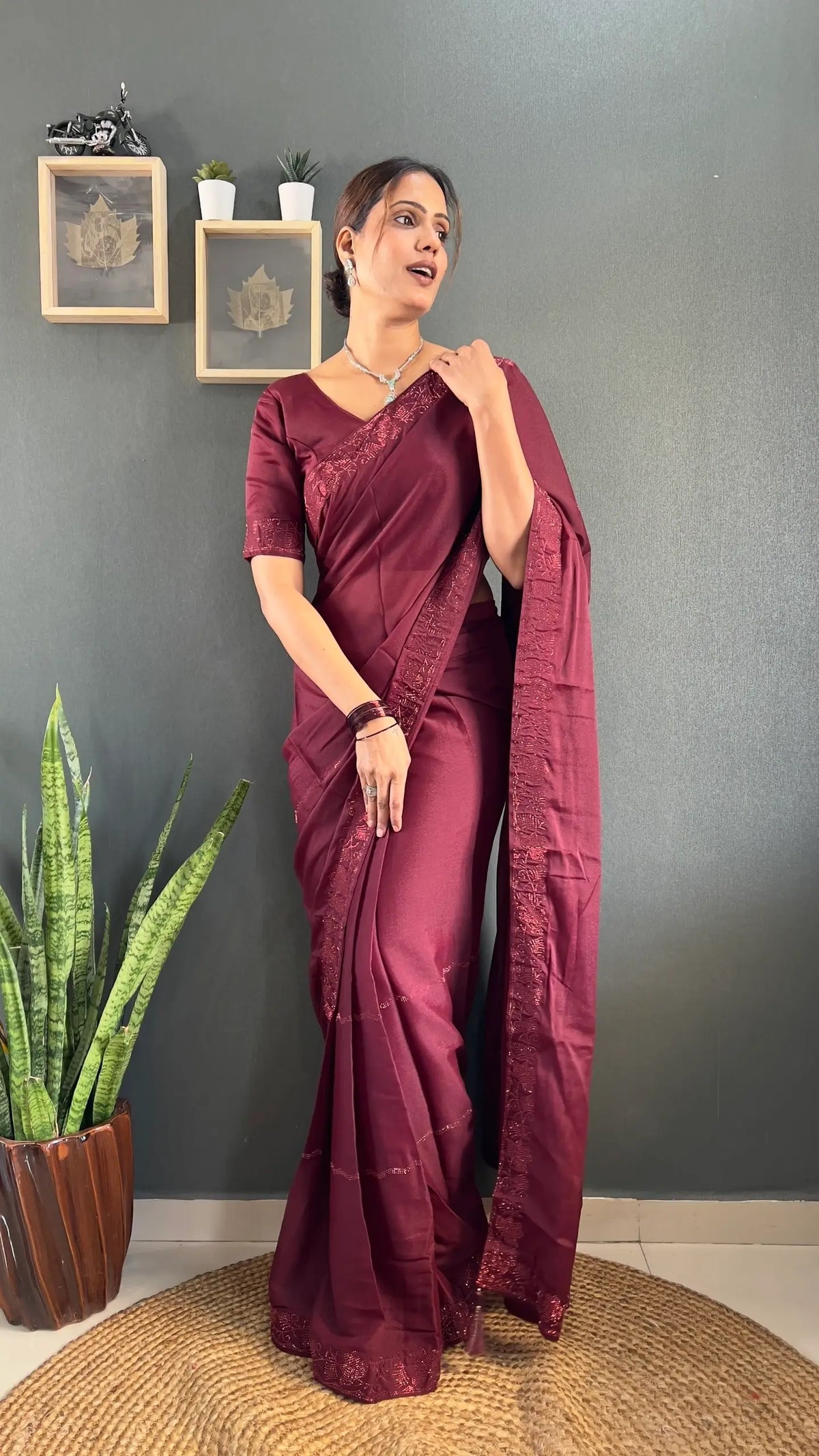 Tone-on-Tone Georgette Saree