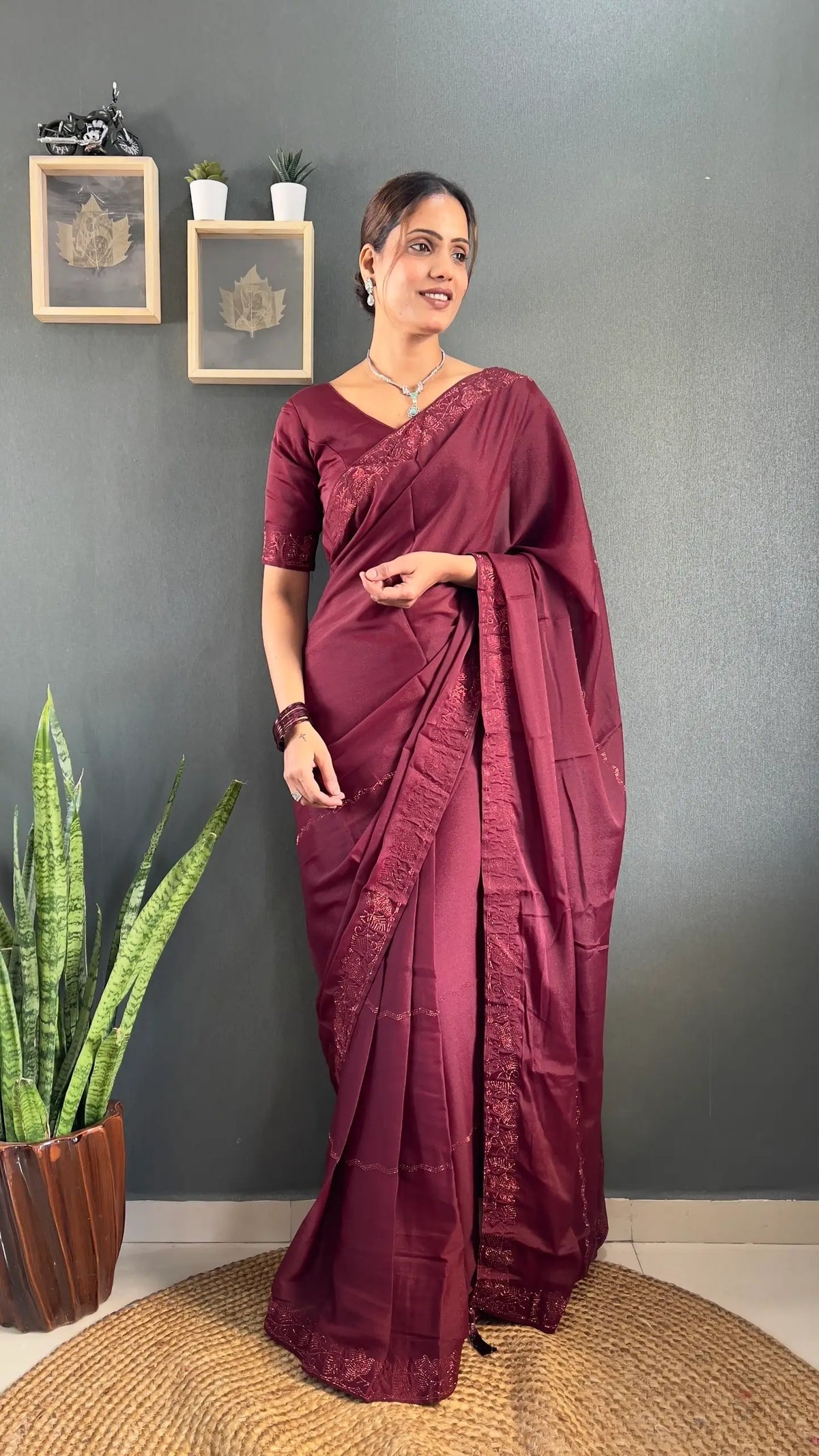 Tone-on-Tone Georgette Saree