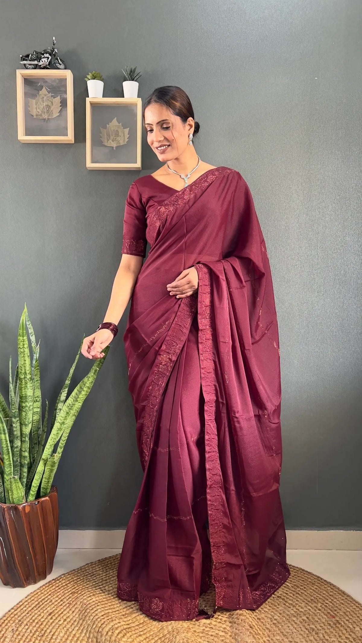 Tone-on-Tone Georgette Saree