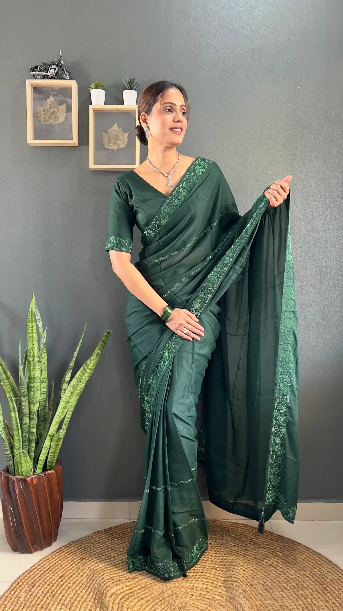 Tone-on-Tone Georgette Saree