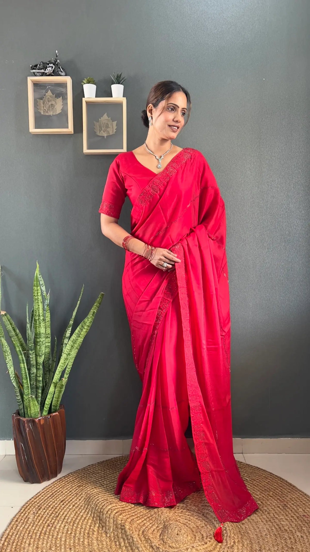 Tone-on-Tone Georgette Saree
