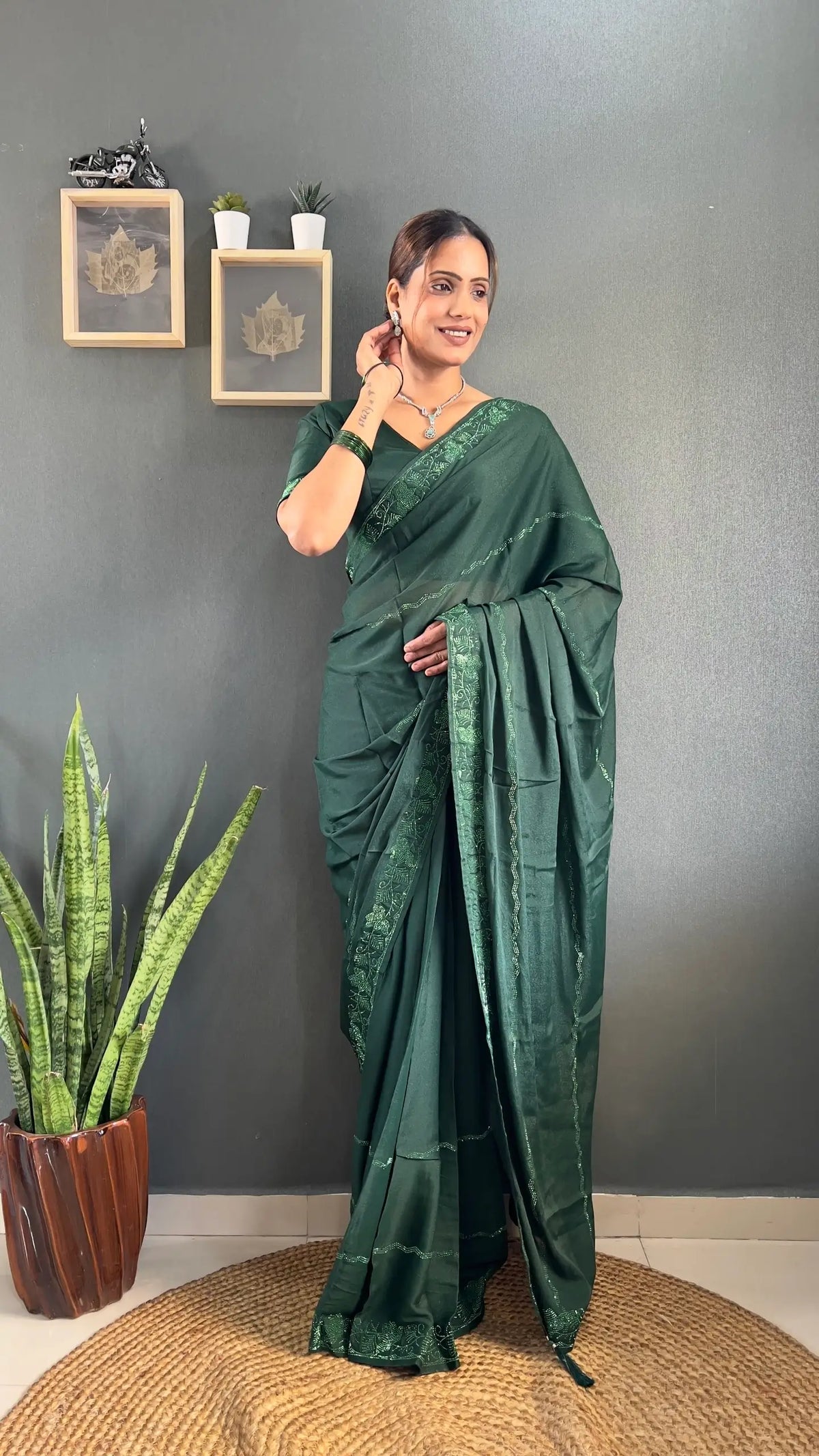 Tone-on-Tone Georgette Saree