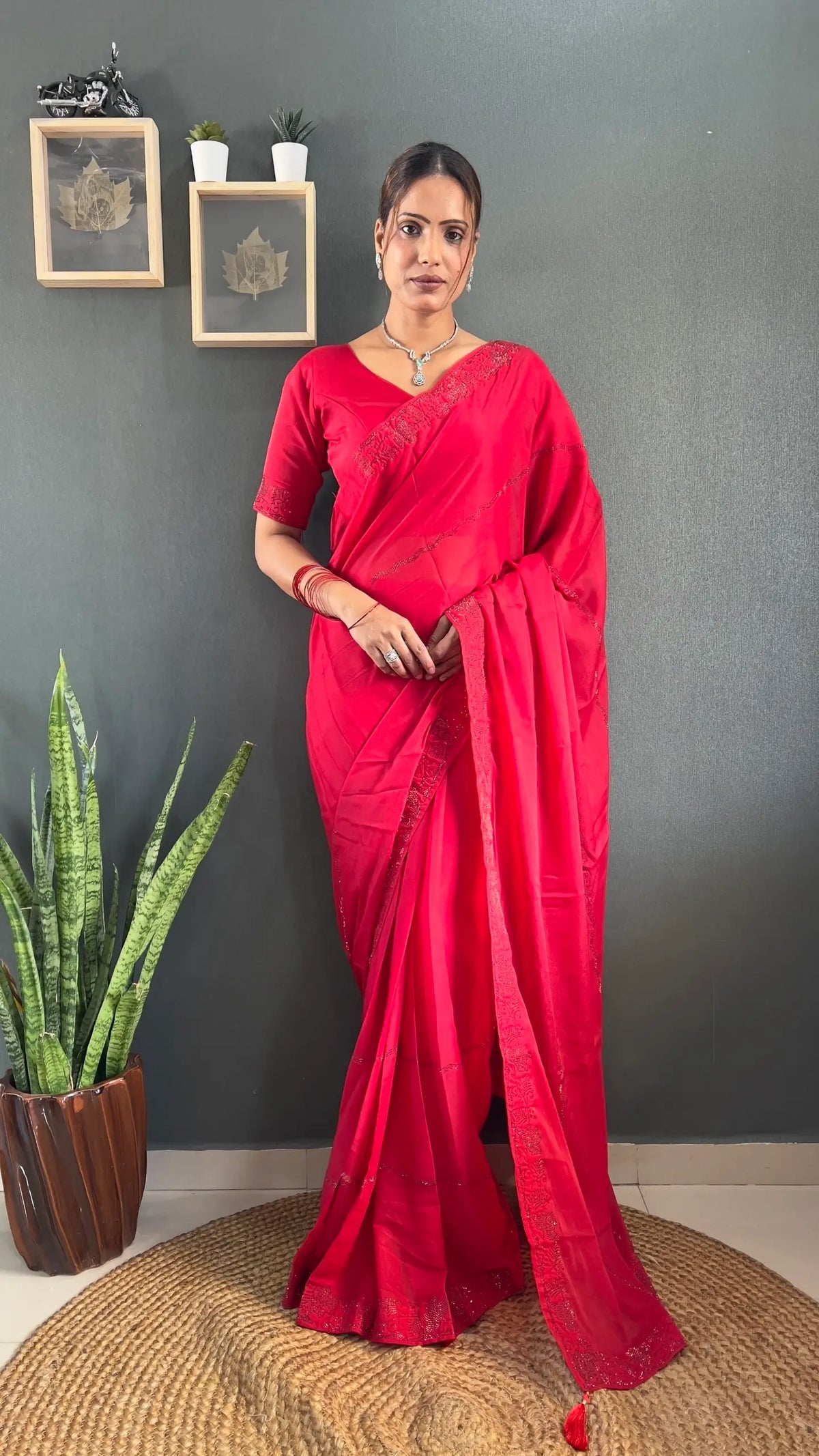 Tone-on-Tone Georgette Saree
