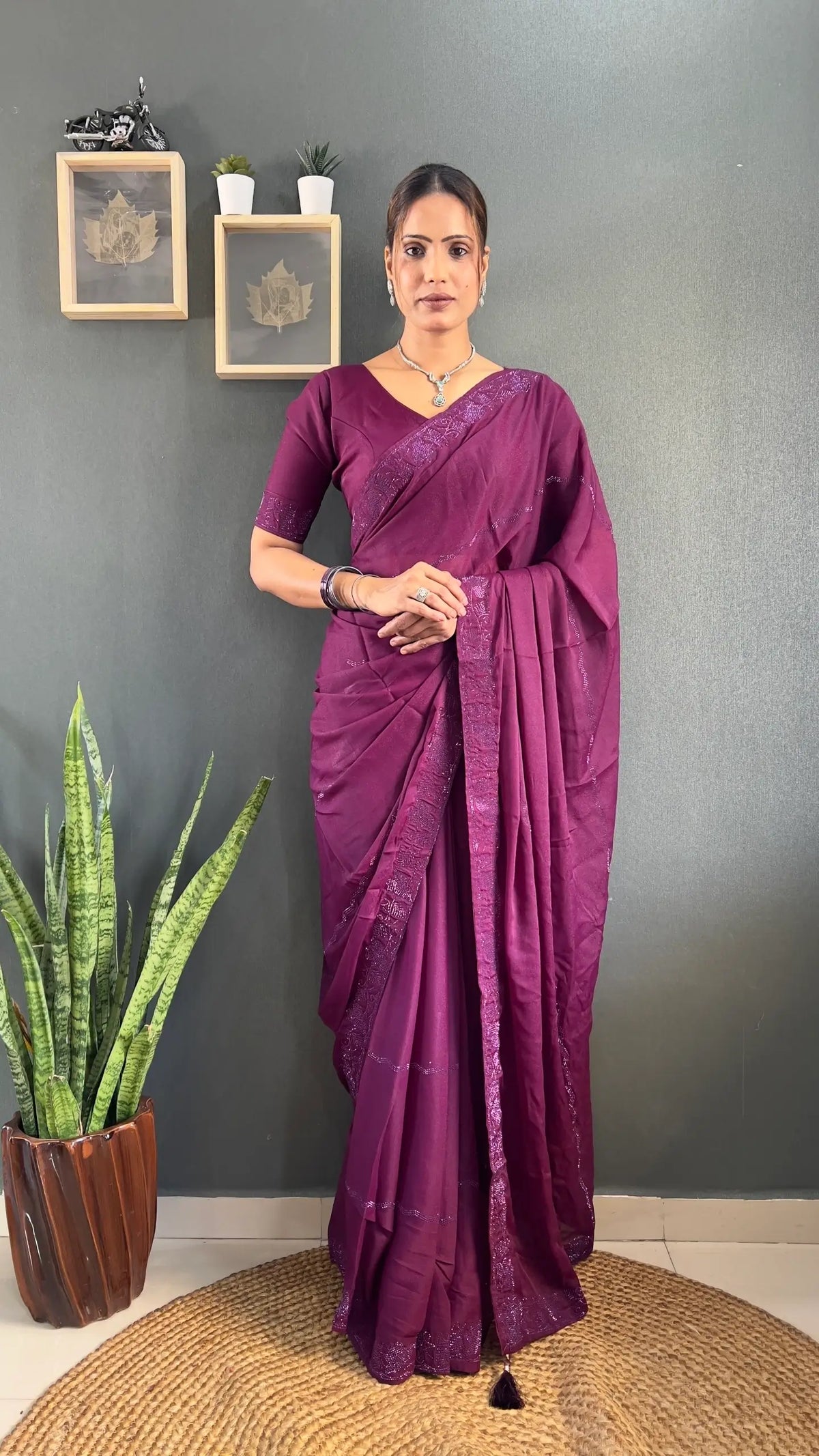 Tone-on-Tone Georgette Saree