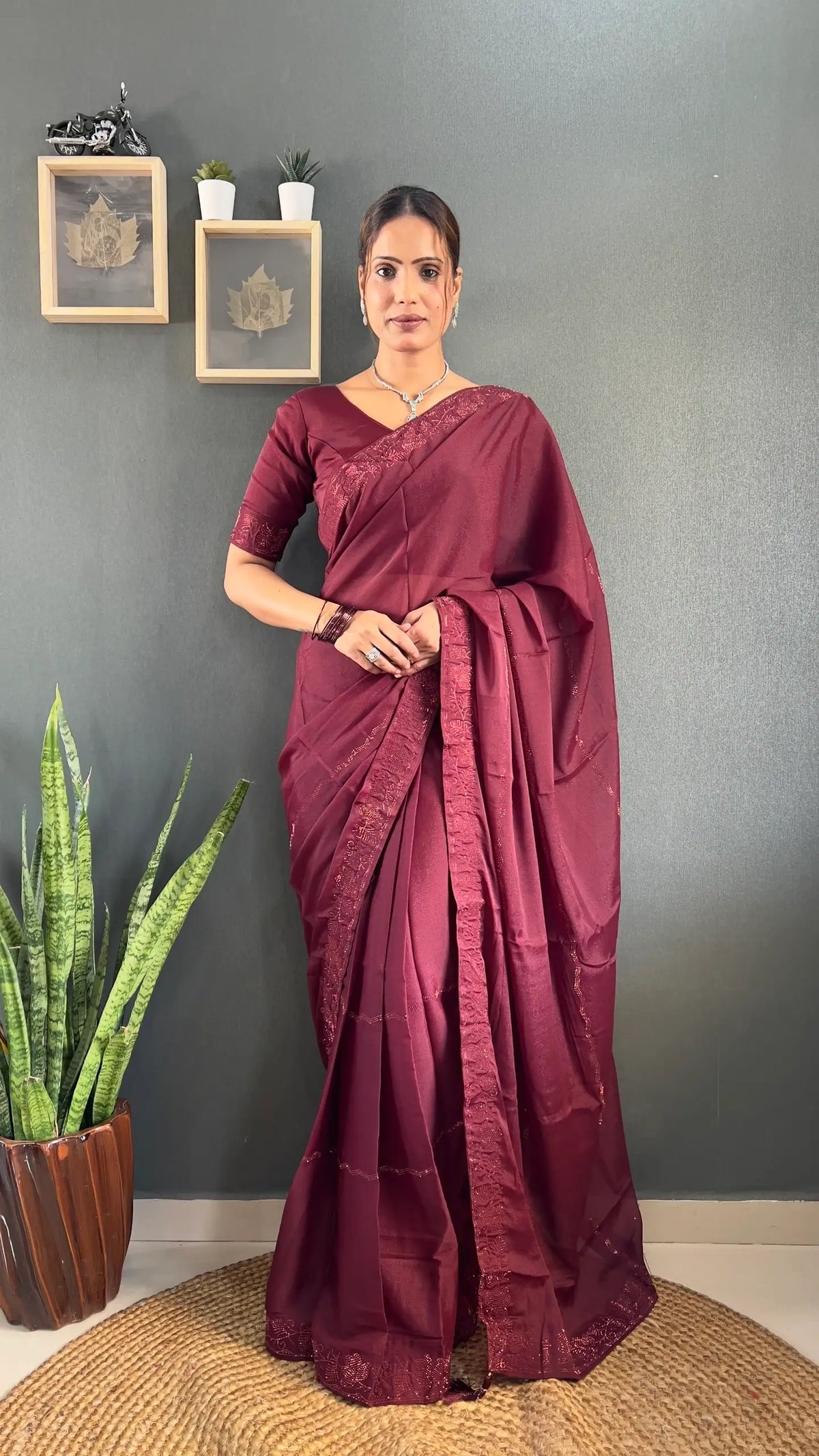 Tone-on-Tone Georgette Saree