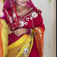 Traditional Bandhani Style Chiffon Saree with Gota patti Work