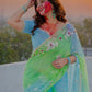 Traditional Bandhani Style Chiffon Saree with Gota patti Work