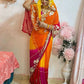 Traditional Bandhani Style Chiffon Saree with Gota patti Work