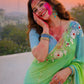 Traditional Bandhani Style Chiffon Saree with Gota patti Work