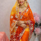 Traditional Bandhani Style Chiffon Saree with Gota patti Work