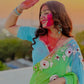Traditional Bandhani Style Chiffon Saree with Gota patti Work