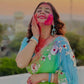 Traditional Bandhani Style Chiffon Saree with Gota patti Work