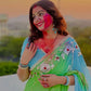 Traditional Bandhani Style Chiffon Saree with Gota patti Work
