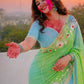 Traditional Bandhani Style Chiffon Saree with Gota patti Work