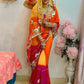 Traditional Bandhani Style Chiffon Saree with Gota patti Work