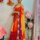 Traditional Bandhani Style Chiffon Saree with Gota patti Work