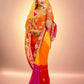 Traditional Bandhani Style Chiffon Saree with Gota patti Work