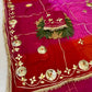 Traditional Bandhani Style Chiffon Saree with Gota patti Work