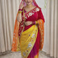 Traditional Bandhani Style Chiffon Saree with Gota patti Work