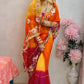 Traditional Bandhani Style Chiffon Saree with Gota patti Work