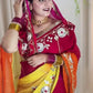Traditional Bandhani Style Chiffon Saree with Gota patti Work