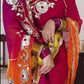 Traditional Bandhani Style Chiffon Saree with Gota patti Work