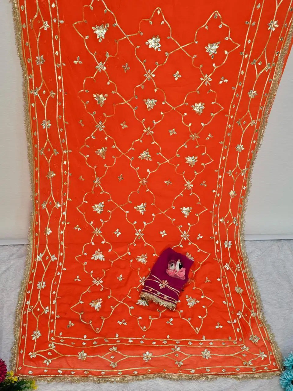 Traditional Rajasthani Hand Gota Patti Georgette Saree