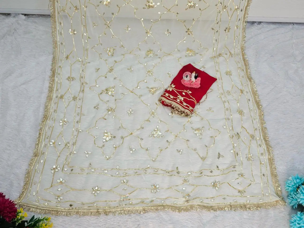 Traditional Rajasthani Hand Gota Patti Georgette Saree
