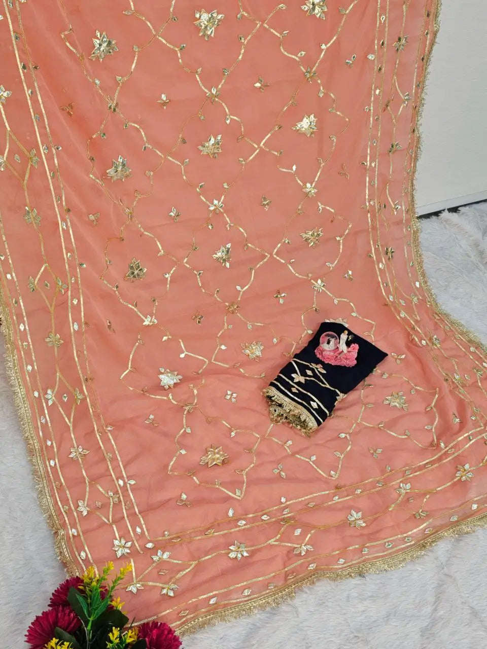 Traditional Rajasthani Hand Gota Patti Georgette Saree