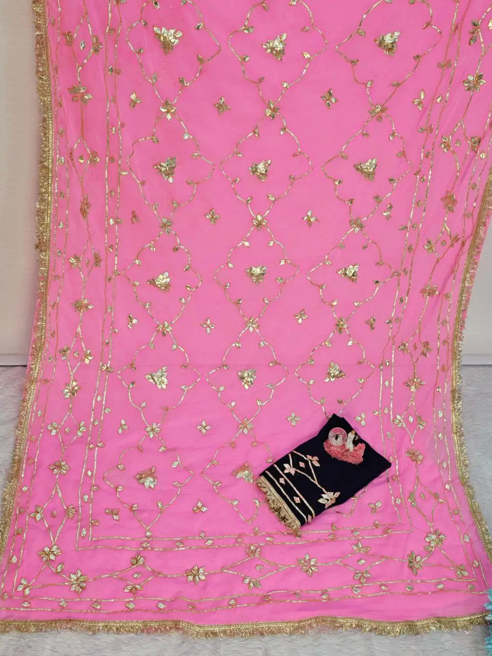Traditional Rajasthani Hand Gota Patti Georgette Saree