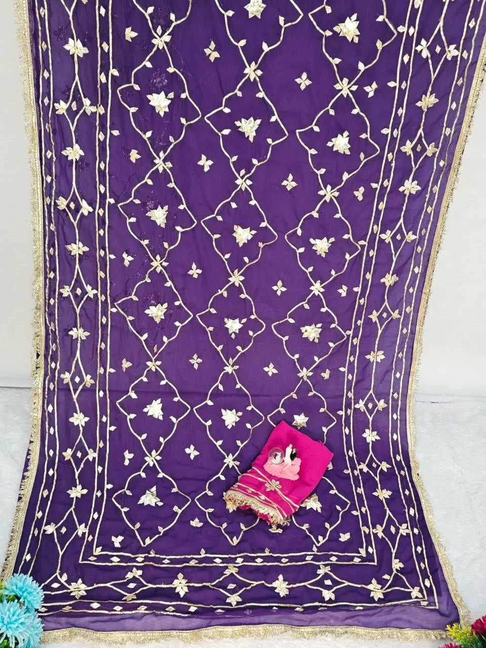 Traditional Rajasthani Hand Gota Patti Georgette Saree
