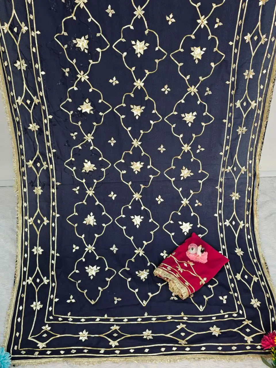 Traditional Rajasthani Hand Gota Patti Georgette Saree