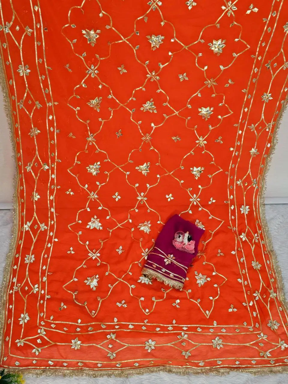 Traditional Rajasthani Hand Gota Patti Georgette Saree