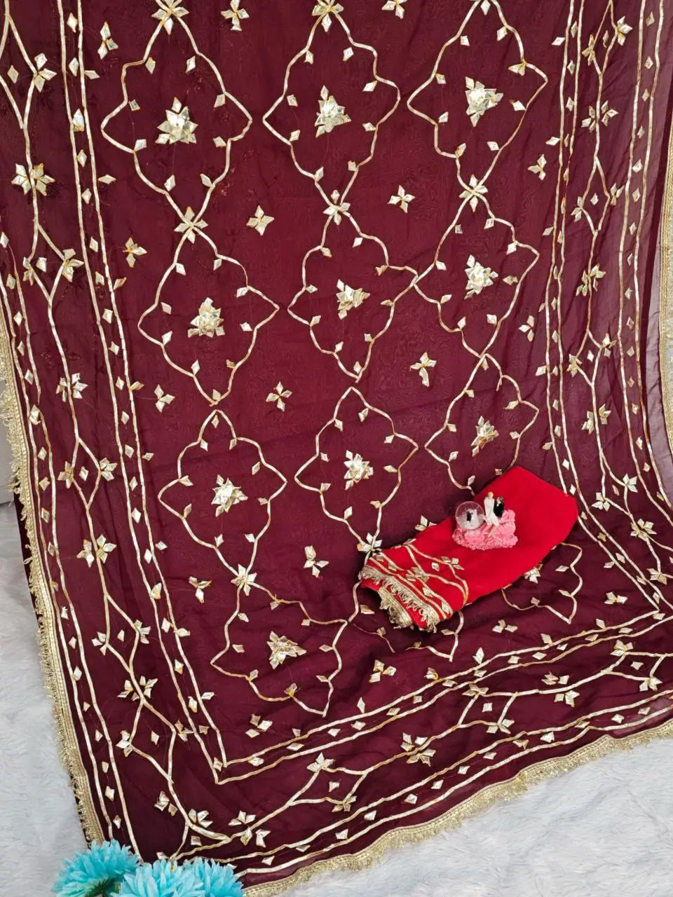 Traditional Rajasthani Hand Gota Patti Georgette Saree