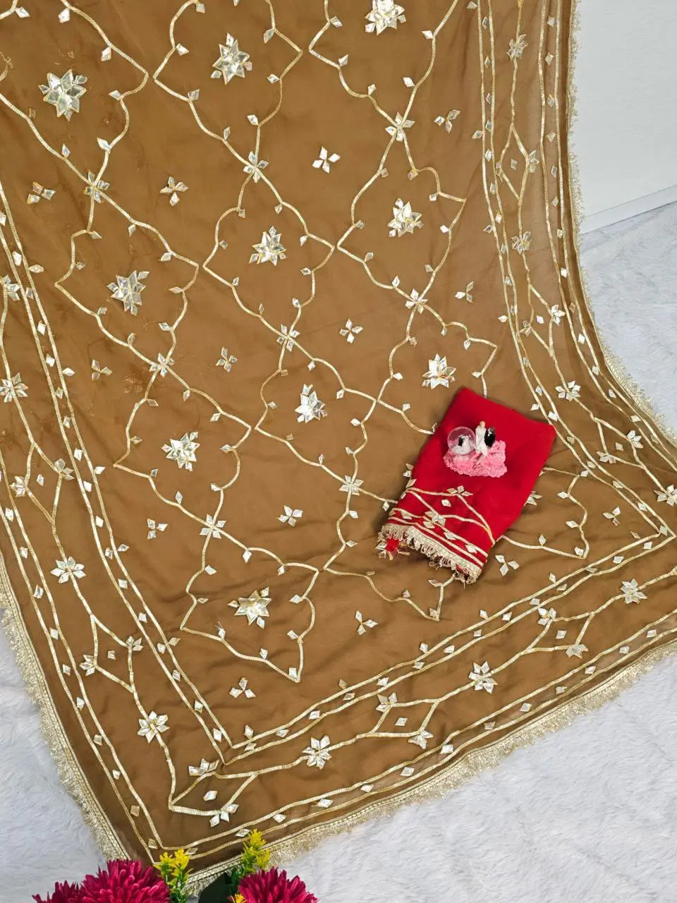 Traditional Rajasthani Hand Gota Patti Georgette Saree