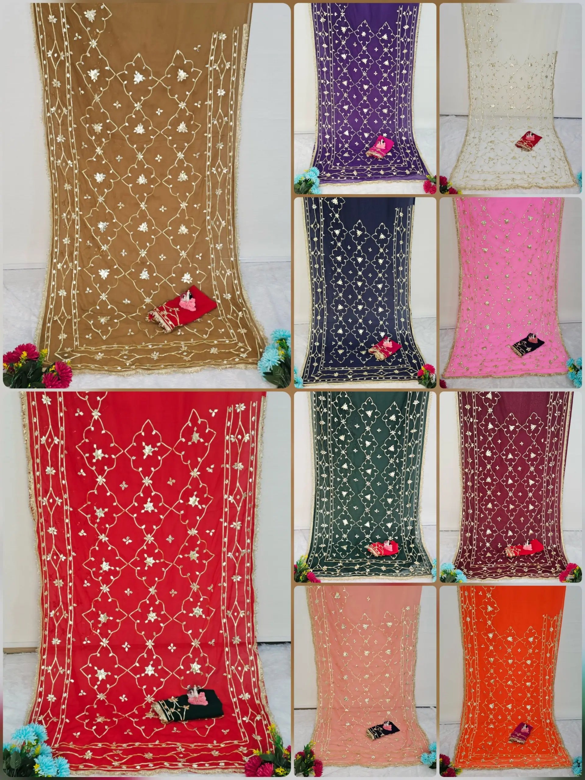 Traditional Rajasthani Hand Gota Patti Georgette Saree