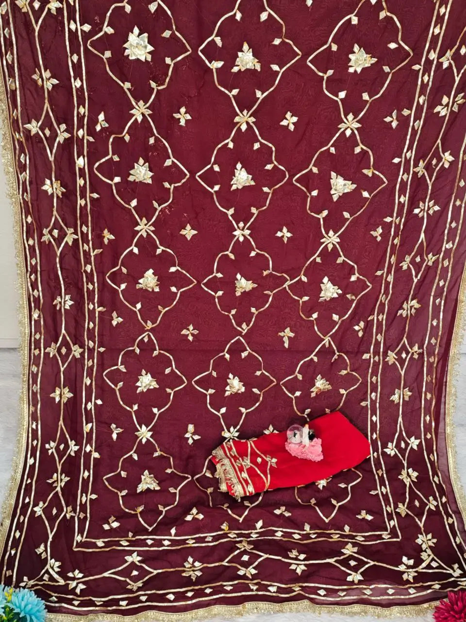 Traditional Rajasthani Hand Gota Patti Georgette Saree
