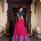 Tussar Silk Foil Work Lehenga Set with Embroidered Dupatta