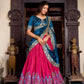 Tussar Silk Foil Work Lehenga Set with Embroidered Dupatta
