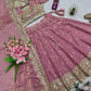 Two Tone Fandy Silk Embroidered Lehenga Choli Set for Wedding and Festive Wear