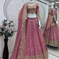 Two Tone Fandy Silk Embroidered Lehenga Choli Set for Wedding and Festive Wear