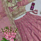Two Tone Fandy Silk Embroidered Lehenga Choli Set for Wedding and Festive Wear