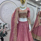 Two Tone Fandy Silk Embroidered Lehenga Choli Set for Wedding and Festive Wear