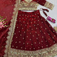 Two Tone Fandy Silk Embroidered Lehenga Choli Set for Wedding and Festive Wear