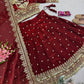 Two Tone Fandy Silk Embroidered Lehenga Choli Set for Wedding and Festive Wear