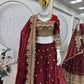 Two Tone Fandy Silk Embroidered Lehenga Choli Set for Wedding and Festive Wear