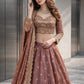 Two Tone Fandy Silk Embroidered Lehenga Choli Set for Wedding and Festive Wear