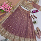 Two Tone Fandy Silk Embroidered Lehenga Choli Set for Wedding and Festive Wear