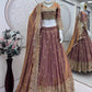 Two Tone Fandy Silk Embroidered Lehenga Choli Set for Wedding and Festive Wear