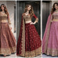 Two Tone Fandy Silk Embroidered Lehenga Choli Set for Wedding and Festive Wear